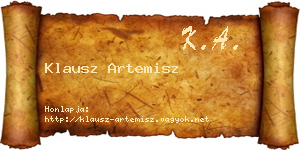 Klausz Artemisz névjegykártya